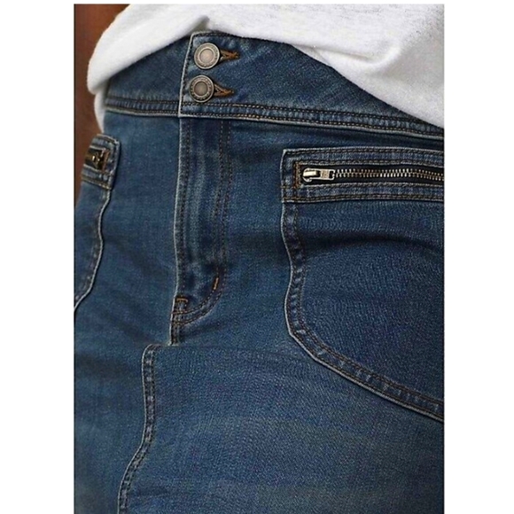 NWT PRANA DENIM BROADWAY MINI SKIRT Stretch Y2K RETRO 14 - Picture 4 of 6
